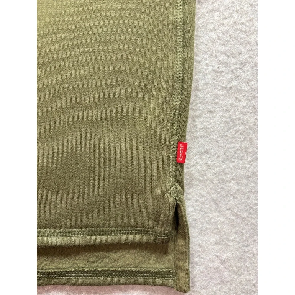Levi Strauss Mens XXL‎ Olive Green Gold Metallic Graphic Fleece Sweatshirt NWT